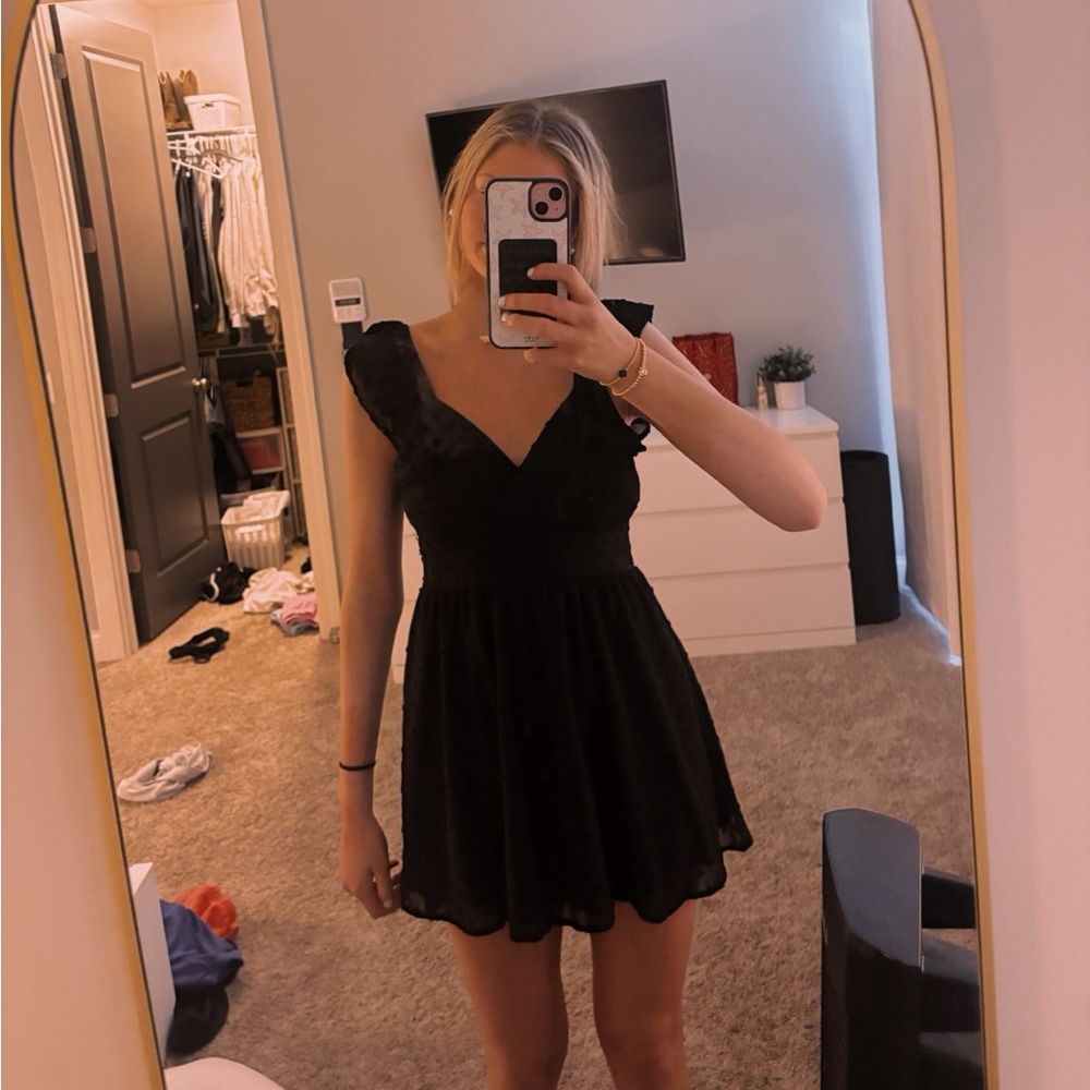 black altard state mini dress